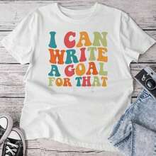 Women's Clothing Special Education Teacher I Can Write A Goal For That Women T-Shirt Women's Shirts - 白色 - 查看 3