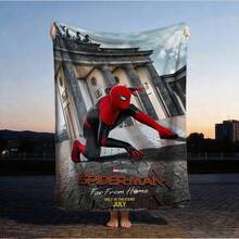 Manta estampada de 1 piezas con personajes de dibujos animados, manta estampada de películas de superhéroes, manta decorativa estilo retro de dibujos animados, manta estampada con personajes de dibujos animados, manta universal para siestas para todas las estaciones, manta decorativa para el hogar con personajes, regalo moderno y elegante, ideal para el hogar, dormitorio, cama, sofá, oficina, para la hora del almuerzo o como manta de picnic. - Multicolor - Ver 2