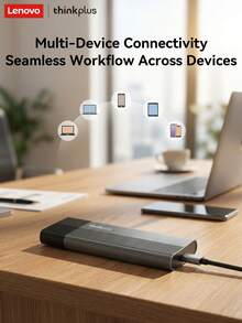 Lenovo M.2 SSD 外接盒，10Gbps 高速傳輸，鋁合金免工具安裝，快速拆卸固定，支援 2230/2242/2260/2280 尺寸，USB-C 轉 C+A 傳輸線，相容多種裝置 - 灰色 - 查看 8
