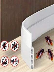 Self-Adhesive Door Bottom Seal Strip, Windproof/Noise-Proof/Dust-Proof, Suitable For Door And Window Gaps, Easy To Apply Without Damaging Door Frame, Practical Home Accessory, Ideal For Spring Renovation And Room Makeover - One Meter - View 2