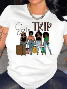 Women's San Francisco Print T-Shirt, Casual Short Sleeve Top For Women, Comfortable Fit, Matching Sister Sets, Outdoor Travel Essential, Women's T-Shirt, Spring/Summer T-Shirt. - 白色 - 查看 1