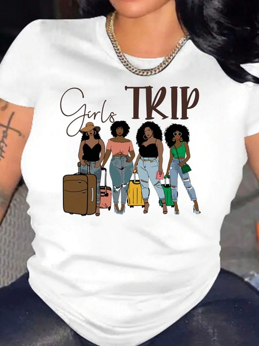 Women's San Francisco Print T-Shirt, Casual Short Sleeve Top For Women, Comfortable Fit, Matching Sister Sets, Outdoor Travel Essential, Women's T-Shirt, Spring/Summer T-Shirt. - 白色 - 查看 1