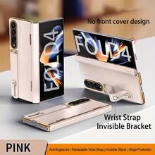 Gift Of Choice 手機殼 適用於 Galaxy Z FOLD 7/ Z FOLD 6/Z FOLD 5/Z FOLD 4/Z FOLD 3，可伸縮腕帶設計、隱形支架、轉軸保護、鳳凰之影系列、超薄設計無前蓋、半覆蓋保護殼無面蓋 - 淺粉色 - 查看 2