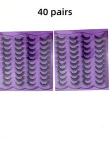 20/40 Pares de Cílios Postiços 3D de Vison Falso, Opções de Embalagem de 1/2/5 Caixas, Adequado para Atacado, Grossos e Encaracolados, Cria Maquiagem Natural, Essencial para Encontros Diários, Cílios Realistas, Reutilizáveis, Extensão de Cílios, Ferramenta de Maquiagem, Menina Fofa - Preto - Visão 9