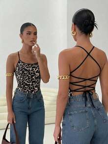 in mangas de estilo bohemio elegante y romántico para vacaciones en la playa de Hawái, con espalda abierta con efecto cruzado - Multicolor - Ver 3