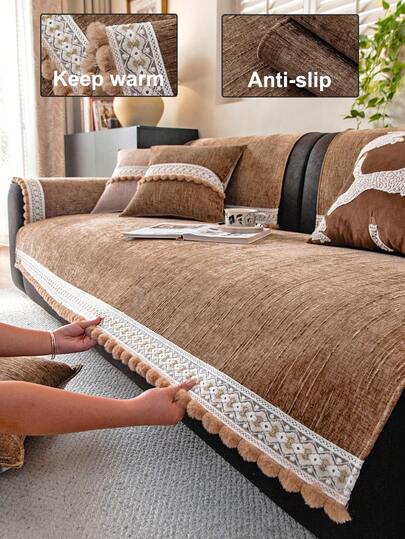 1 tấm bọc ghế sofa nhung cao cấp, chống trượt, thân thiện với thú cưng, vải trang trí theo mùa, ngày lễ, đám cưới, phù hợp với tay vịn và tựa lưng ghế sofa 1/2/3/4 chỗ ngồi.