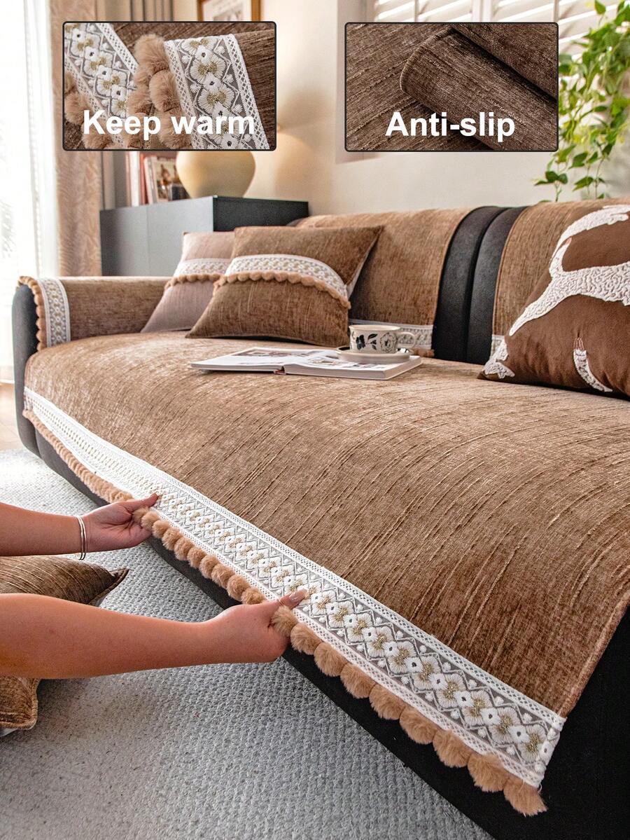 1 tấm bọc ghế sofa nhung cao cấp, chống trượt, thân thiện với thú cưng, vải trang trí theo mùa, ngày lễ, đám cưới, phù hợp với tay vịn và tựa lưng ghế sofa 1/2/3/4 chỗ ngồi.