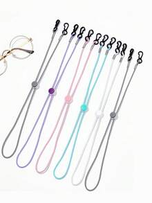 6 piezas Cadenas elásticas de unicolor para máscaras, longitud ajustable adecuada para hombres y mujeres, cadenas antideslizantes para máscaras de deportes al aire libre, cordones para máscaras y correas para máscaras - Multicolor - Ver 14