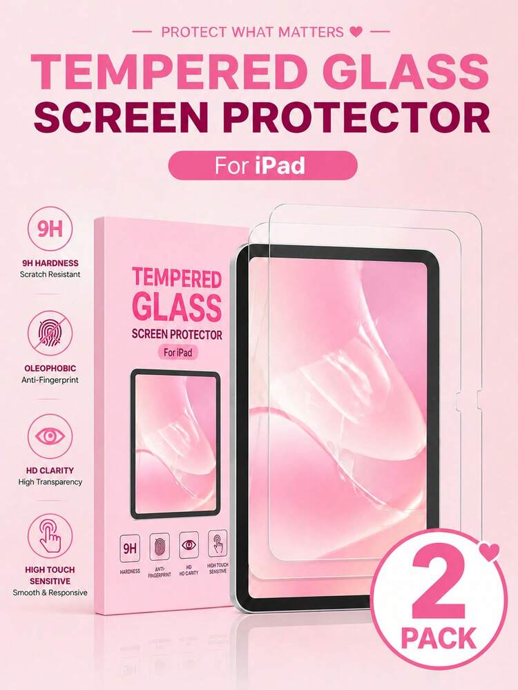 ZYONS 2片装钢化玻璃屏幕保护膜，适用于iPad 11代 A16（2025款）、10代 10.9英寸（2022款）、Air 13/11 M4/M3/M2、Pro 12.9英寸（2024/2023/2022款）、Mini 7（2024款），全屏覆盖，高清，防指纹，防刮花，防爆裂，兼容Apple Pencil，支持Face ID解锁，无白边，防油污，过滤蓝光，书写流畅 - 無色 - 查看 27