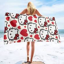SANRIO 1件可愛沙灘巾：採用超柔軟微纖維材質，設計有可愛卡通圖案。這款耐用且快乾的毛巾非常適合在沙灘、游泳池或休閒中心使用。防沙且防紫外線，輕盈舒適，是衝浪、游泳、瑜伽等活動的理想選擇。 - A - 查看 4