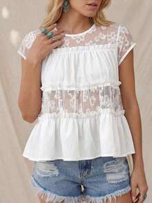 Camisa floral casual de mujer para el verano - Blanco 3 - Ver 6