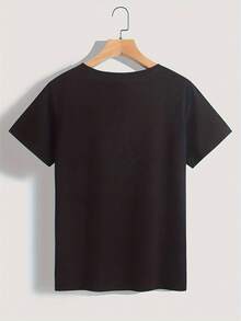 Plus Size Graphic T-Shirts, Short Sleeve T-Shirt With Seashell Print And Round Neck, Casual Summer And Spring Top For Women, 100% Cotton - Black - View 2