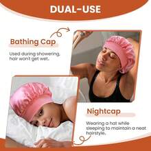 1 Piece Satin Bonnet For Women, Silk Bonnet For Curly Hair, Silk Hair Bonnet For Sleeping Satin Bonnets For Women, Extra Large Bonnet For Braids(Random Color Sleeping Cap) - View 5