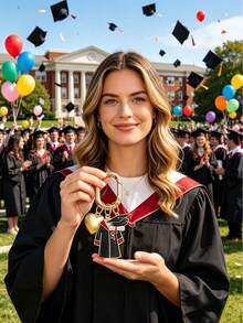 Graduation Memory Keychain 2026, Unisex Bachelor's Gown & Doctoral Cap Pendant Keyring Bag Charm, Y2K Style Graduation Commemorative Ornament, Multi-Functional Decor For Backpack Shoulder Bag Wallet Earphone Case Suitcase And Car Interior - Multicolor - View 6