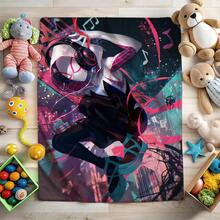 1pc S-Pider-Man Print Blanket,Retro Cartoon Style Throw Blanket,Cartoon Character Printed Blanket,All-Season Universal Nap Blanket,Character Home Decor Blanket,Modern Fashion Gift Suitable For Home Bedroom Bed Sofa Office Lunch Break Cover Picnic Blanket - Nhiều màu - Xem 2