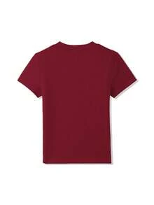 Bow Heart Letter Print Fun T-Shirt For Women, Burgundy Hot Girl Slim Fit Regular Shoulder Short Sleeve, Summer Top Casual - View 10