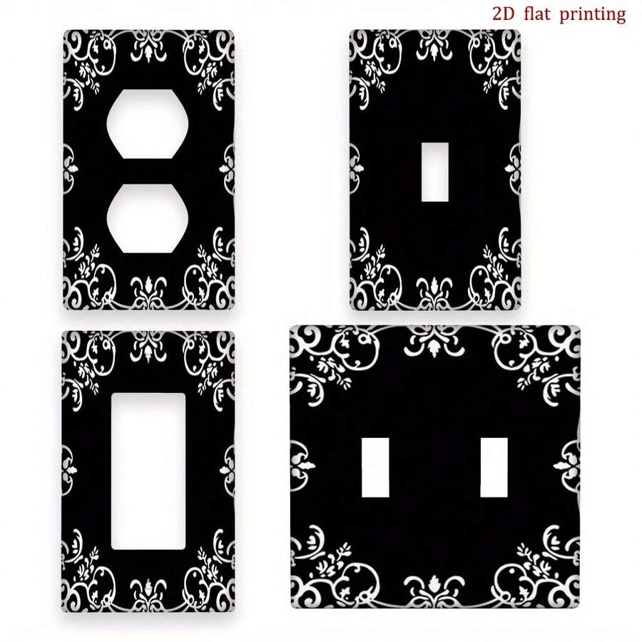 1 chiếc nắp công tắc đèn họa tiết cuộn xoắn màu trắng trang nhã - Kiểu ren/vải gấm đen trắng, nắp công tắc đơn/đôi, dễ dàng lắp đặt/sửa chữa, phù hợp cho nhà ở, phòng ngủ, nhà bếp, nắp ổ cắm trang nhã (không kèm ốc vít), thiết kế phẳng 2D. - A - Xem 1