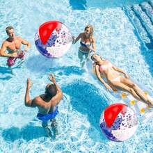 Patriotic Inflatable Beach Ball, July 4th Colorful Confetti Red White And Blue Adult Large Beach Ball 250th Anniversary Commemorative Beach And Summer Pool Party Decoration Pool Supplies Game, Graduation Party Supplies, Party Games, Graduation Photo Props, PVC Inflatable Pink Large Beach Ball - Multicolor - View 4