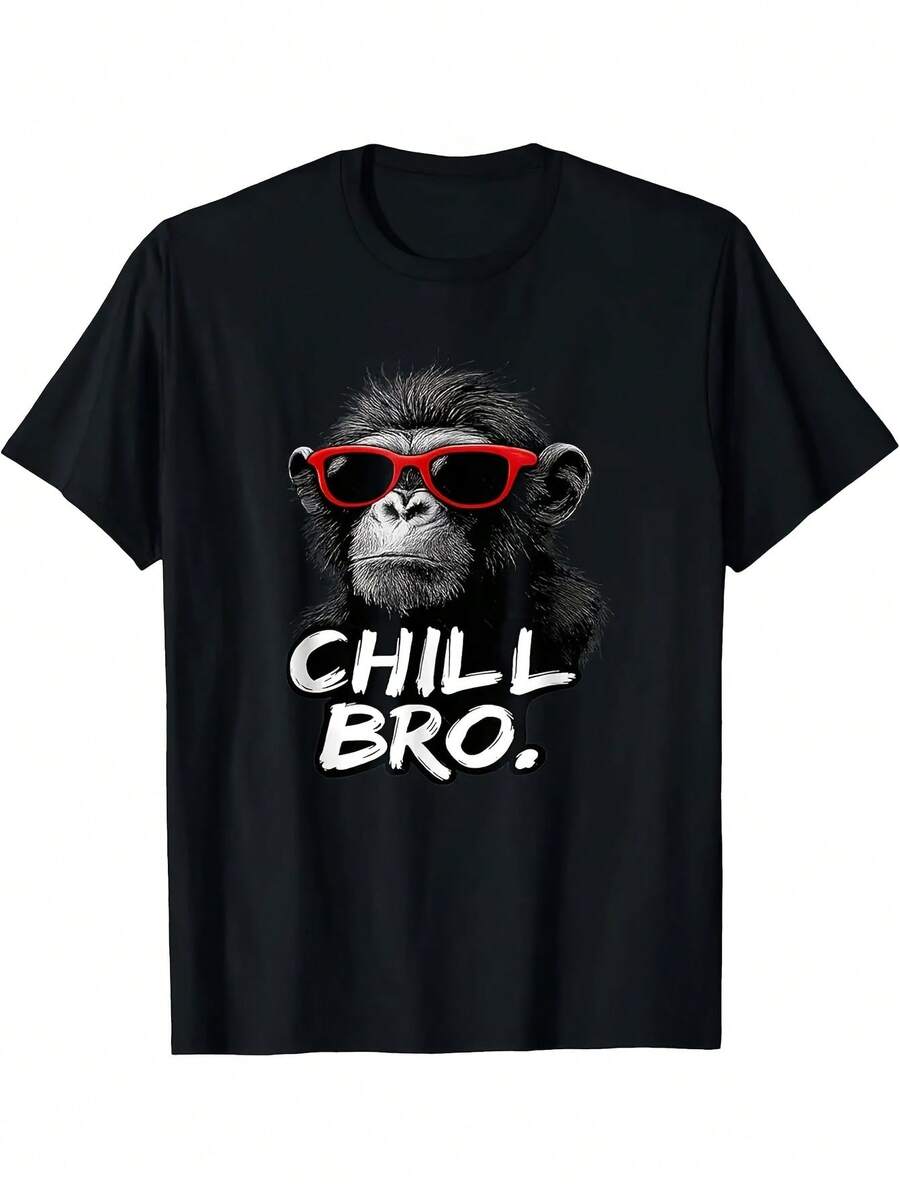No hagas eso, el mono moderno con gafas es la elección perfecta para una camiseta de juego divertida. - Negro - Ver 1