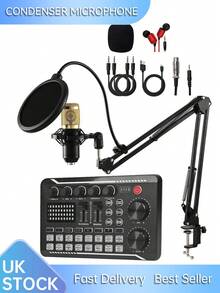 BM800 Condenser Microphone + F998 Sound Card Kit, Suitable For Computer Recording, Gaming Voice Chat, High-Quality Sampling, And Home Use - Multicolor - View 14