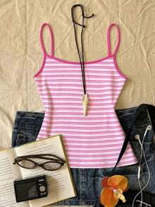 Camiseta de tirantes casual con estampado de tiburón para mujer - Multicolor 8 - Ver 1