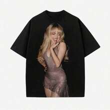 Limited Time Offer, Limited Quantity Available, Lightning, Women's Shirts, Women's T-Shirts Street Artist Print T-Shirt, Unisex Short Sleeve, Loose Fit, Harajuku Y2K Gothic Casual Style For Men. - 黑色 - 查看 10