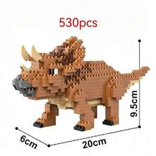 Dinosaur Series Building Blocks Tyrannosaurus Rex Small Particle Assembly Model, High Difficulty Puzzle, Adult Collectible Handmade Toy - Multicolor - View 8
