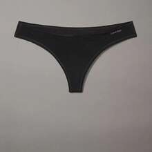 Calvin Klein Ideal Cotton Thong Underwear  Women  Panties QD5124 - 黑色 - 查看 1