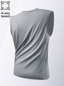 3pcs Men's Summer Sports Short Sleeve Elastic T-Shirts, Multi-Color Options, Suitable For Fitness, Running, Training - Light Grey - View 7
