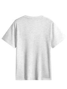 Domestic Shipping 200g Pure Cotton T-Shirt 2026 Summer New Collection Print Pattern Women's Round Neck Half Sleeve Casual Style Couple Wear - Light Grey - View 5