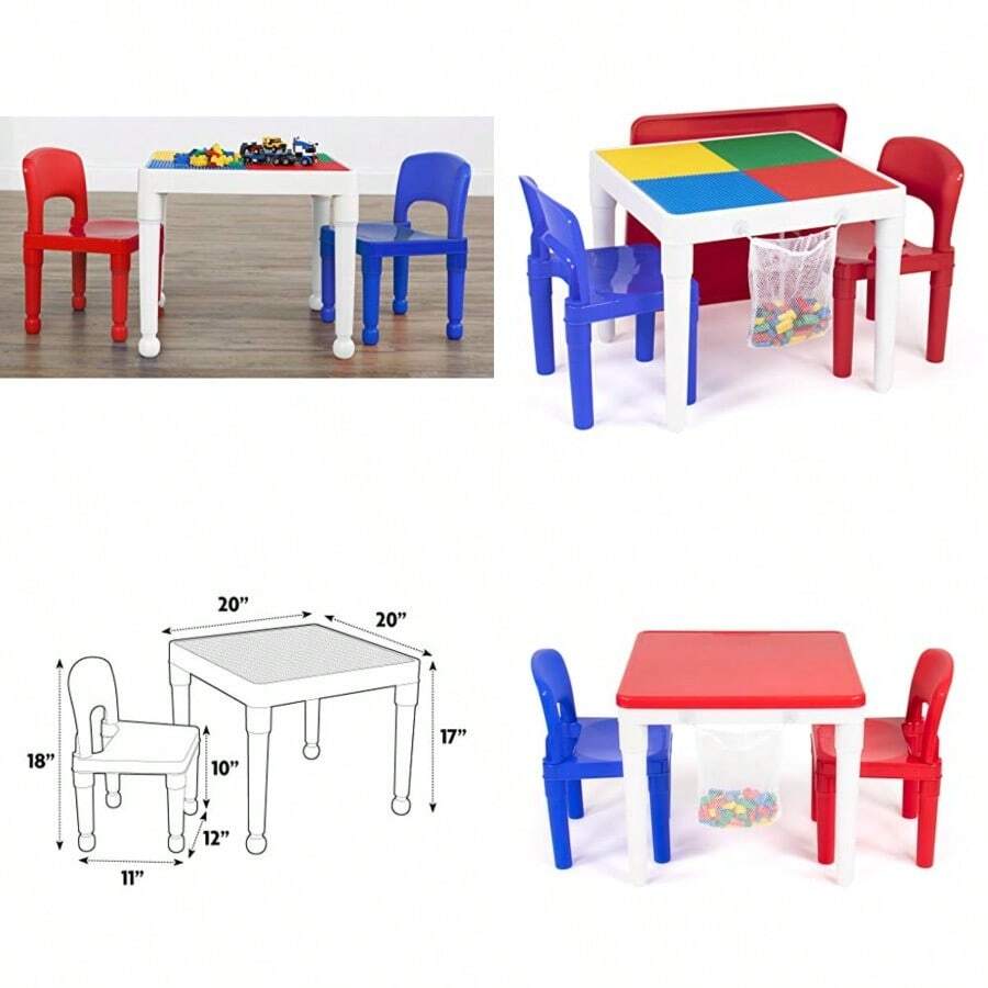 Tot Tutors Inc. CT512 Table Chair Primary - Blanco/Azul/Rojo - Ver 1