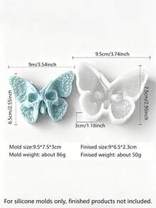 Dark Gothic Butterfly & Snake Silicone Mold, Suitable For Candle, Plaster, Resin DIY, Halloween & Day Of The Dead Decor, Reusable Mold For Crafters - Dark Butterfly - View 10