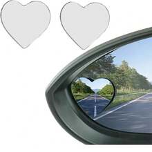 2pcs Heart-Shaped Blind Spot Mirrors, Car Blind Spot Mirrors, Frameless 360 Degree Wide Angle Convex Sector Rearview Parking Mirrors, Reversing Assist Tool, Easy Installation, Lightweight Safety Mirrors - A - View 6