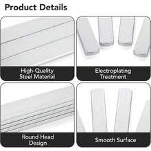 5PCS Steel Plates For Weighted Vest Rustproof Strength Training Weight Long Steel Plate Weight-Bearing Invisible Round Head For Running Jogging Fitness Workout - Default - View 2
