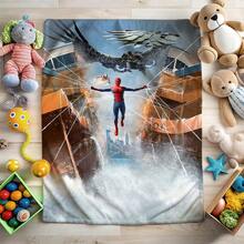 1pc Cartoon Character Printed Blanket,Superhero Movie Print Blanket,Retro Cartoon Style Throw Blanket,Cartoon Character Printed Blanket,All-Season Universal Nap Blanket,Character Home Decor Blanket,Modern Fashion Gift Suitable For Home Bedroom Bed Sofa Office Lunch Break Cover Picnic Blanket - Nhiều màu - Xem 3