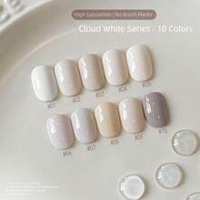 MIANEL GEL 10ml Esmalte de uñas en gel de secado rápido y autonivelante, nuevo lanzamiento 2026 de color blanco lechoso de alta saturación, cobertura perfecta con una sola capa - Multicolor - Ver 4