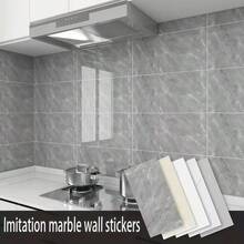 16pcs Marble Pattern Wall Stickers, Self-Adhesive Waterproof Decorative Stickers For Home Decor - A - View 3