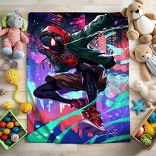 1pc S-Pider-Man Print Blanket,Retro Cartoon Style Throw Blanket,Cartoon Character Printed Blanket,All-Season Universal Nap Blanket,Character Home Decor Blanket,Modern Fashion Gift Suitable For Home Bedroom Bed Sofa Office Lunch Break Cover Picnic Blanket - Nhiều màu - Xem 1