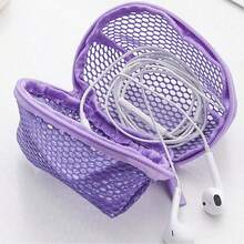 Hanging 3D Mesh Bag, Coin & Key Pouch, Makeup Sponge Dust Cover Storage Bag, Compact Cosmetic Organizer Pouch - Multicolor - View 3