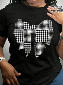 Mexican Plus Size - Large Size - 2026 New Short Sleeve T-Shirt With A Versatile Printed Design, Made Of Micro-Elastic Lax Fabric In A Modern Style INS Cotton T-Shirt Summer Fashion - Black - View 1