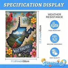 1PC West Virginia State Garden Flag Cardinal Bird Decorative Outdoor Flag Mountain River Scenic Floral Yard Banner Double Sided Weather Resistant Lawn Patio Decor For Seasonal Holiday Home Porch Outsid - Nhiều màu - Xem 7
