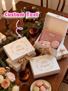 Custom Personalized Magnetic Ribbon Gift Box, Customized Bridesmaid Invitation Box, Bride's Gift Box, "Will You Be My Bridesmaid?" Box, Wedding Gift Box - Multicolor - View 5