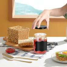 Glass Jam Jar Set With Airtight Lids And Labels - Perfect For Homemade Jam, Preserves And Honey 240/350ml Red - Red - View 2
