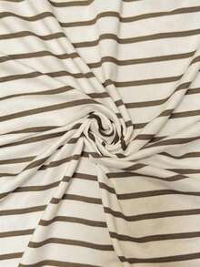YHHFranclia Nuevo vestido de verano/primavera de estilo vintage con rayas, cuello en V, cintura con torsión, ajuste ceñido, diseño con sentido, estilo casual retro, adecuado para uso diario, ir al trabajo, vacaciones, fiestas y otras ocasionesYHH - Albaricoque - Ver 6