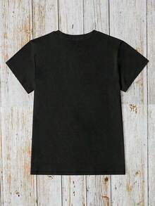 Ropa de Vacaciones para Mujer: Camiseta de Vaquera "The Hell I Won't" para Mujer – Camiseta de Cuello Redondo con Gráficos Retro de Motociclista y Tatuaje Western, Top Casual Estilo Wild Western. Esta es una camiseta de manga corta para mujer, suave, agradable al tacto, versátil y de puro algodón, adecuada para el uso diario, ocasiones informales y ropa deportiva. Es una camiseta de algodón puro para mujer, holgada, cómoda y deportiva, ideal para primavera/verano, perfecta como capa base. Holgada y cómoda, ideal para las vacaciones de verano de las mujeres. - Negro - Ver 3
