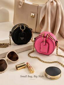 Fashion Girl Mini Round Wallet, Equipped With A Keychain And A Metal Chain Shoulder Strap, Suitable For Spring And Summer Seasons. The Wallet Is... - Multicolor - View 3