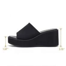 Women's Open Toe Wedge Platform Sandals For Summer Walking Shoes-Sandals For Women - Black - View 8