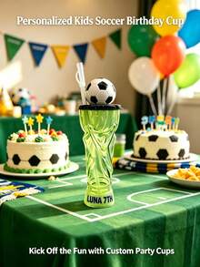 10 chiếc cốc nước in hình cúp vô địch World Cup 2026, có thể cá nhân hóa tên/văn bản, cốc có ống hút tái sử dụng và nắp hình quả bóng đá, cốc dung tích lớn họa tiết bóng đá, khoảng 500ml, quà tặng cốc uống nước cho người hâm mộ trong các bữa tiệc. - Nhiều màu - Xem 6