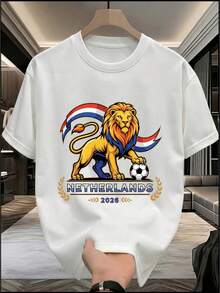 Mexico National Team 2026 Fan T-Shirt, Made Of Pure Cotton, Lightweight, Unisex For Teenagers, With A Modern Urban Print, Suitable For Watching Matches And Traveling. - 白色 - 查看 1