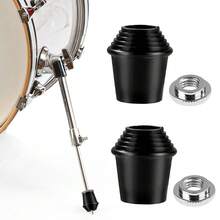 2 Packs Drum Spur Feet, Drum Legs Threaded Rubber Foot With Lock Nuts For Drum - Multicolor - View 6